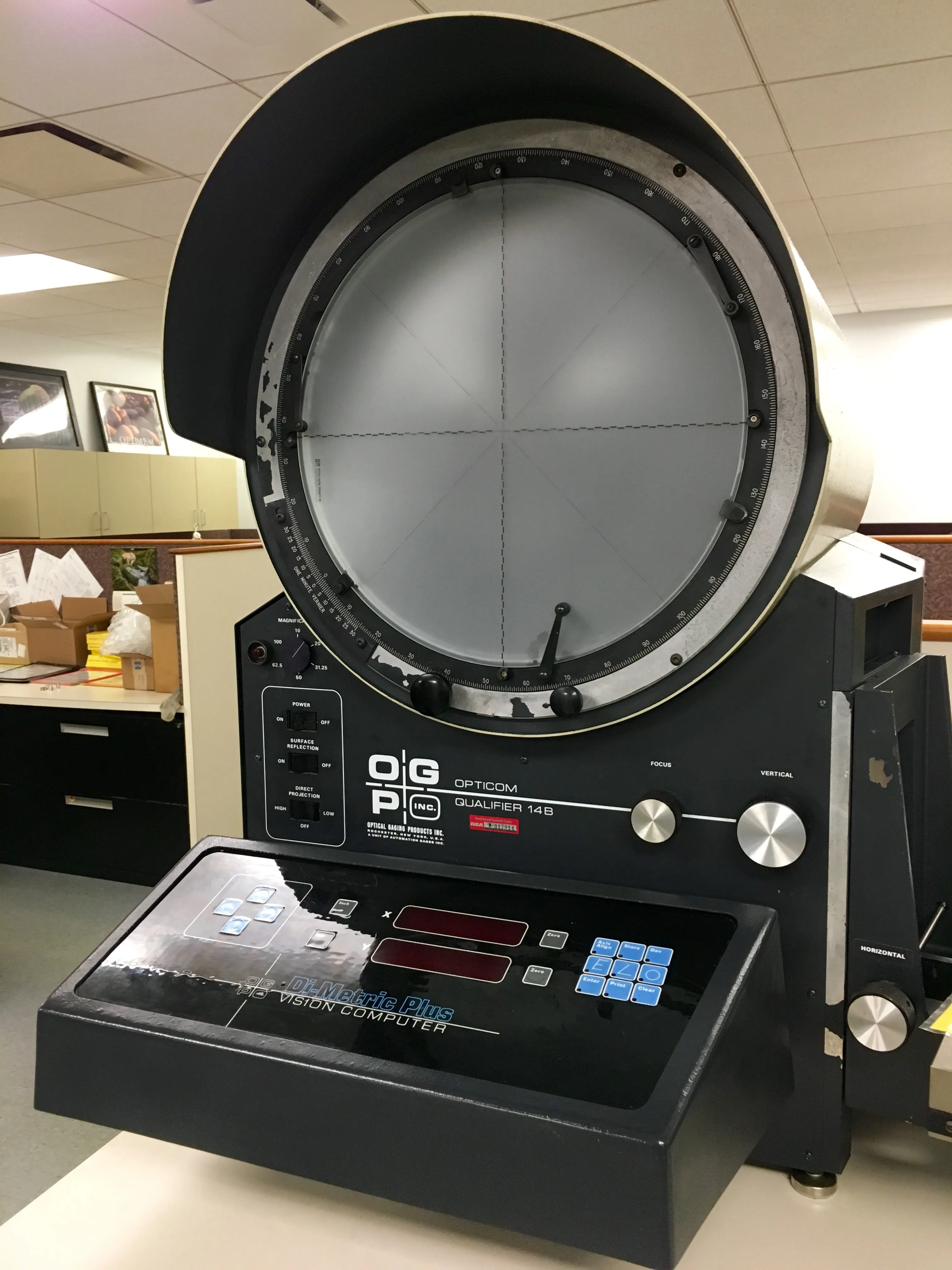 OGP optical comparator in the inspection department